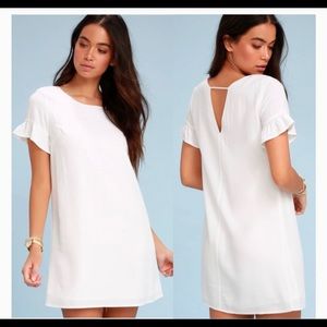 Lulus Chic of Perfection Shift Dress White Medium